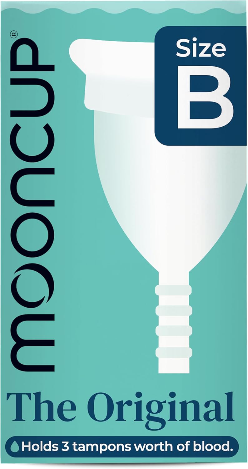 Mooncup® Original Silicone Menstrual Cup, Reusable, Ultra Soft and Easy Placement, Ideal for Abundant Flows, Size B, Under 30 Years (Pack of 1)
