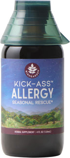 WishGarden Herbs Kick-Ass Allergy Seasonal Rescue, Non-Drowsy, 4oz | Nettle Leaf & Echinacea, Eases Sneezing, Sniffles & Itchy Watery Eyes, Fast-Acting, Vegan