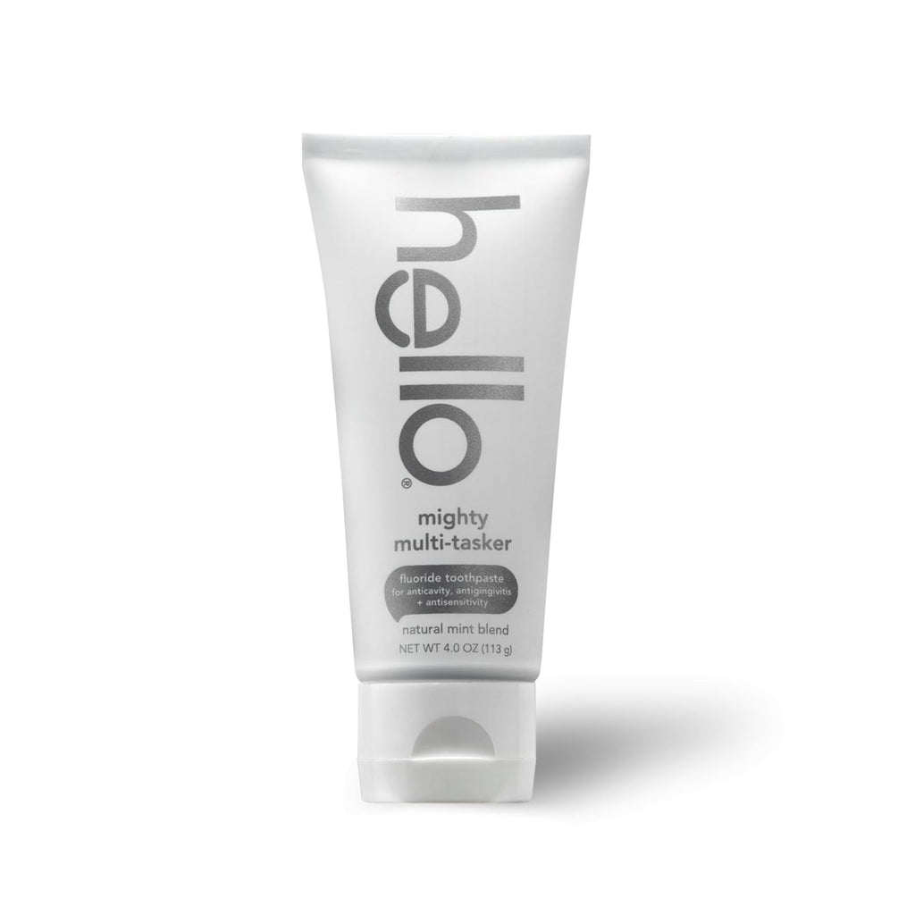 hello 8-in-1 Mighty Multi-Tasker Fluoride Toothpaste, Mint, 2 Pack, 4 oz | Anticavity, Antigingivitis, Antisensitivity, Strengthens Enamel, Whitens, Reduces Plaque, Crushes Tartar, Natural Mint Blend