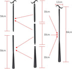 35" Long Dressing Stick with Shoe Horn with Sock Removal Tool, Adjustable Extended Dressing Aids for Shoes, Socks, Shirts and Pants