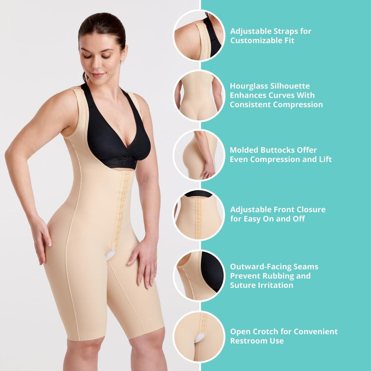 MARENA FCBHRS Female Curves Bodysuit - Short Length - Tummy Control Post Surgery Compression Garment
