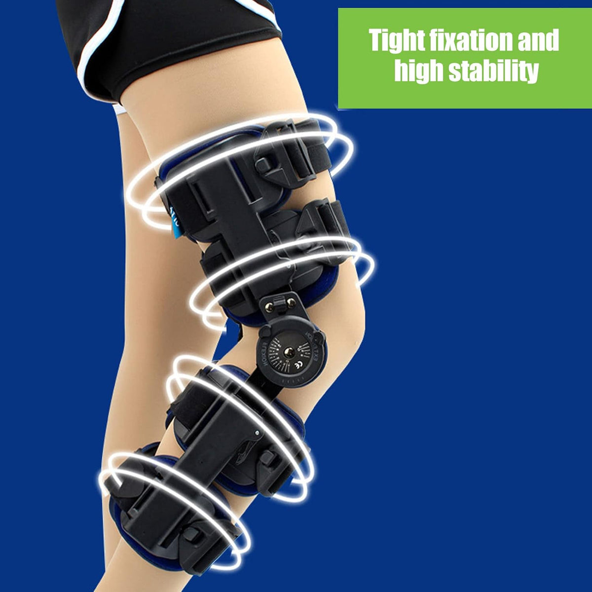 Post-Surgery Knee Brace for Recovery Stabilization, Adjustable Hinged Knee Support Orthosis Immobilizer Protector for Men and Women