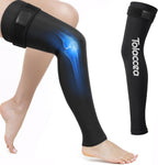 Full Leg Ice Pack Wrap, 360° Entire Leg Gel Cold Therapy Sleeve with Strap | 360° Entire Leg Coverage, Expert-Grade Gel, Stay Flexible Frozen, Leak-Proof, Hot & Cold Therapy, Leg Muscle Recovery
