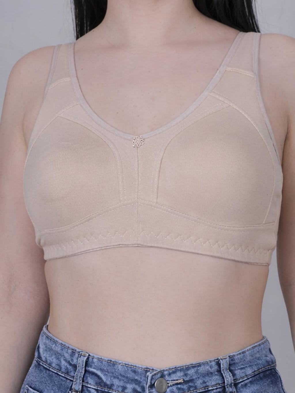 Fabme Mastectomy Cancer Pocket Bra with One Micro Fiber Filled Adjustable Pad | Cotton Full Coverage Bra | No-Digging Shoulder Strap | Truly Full Coverage