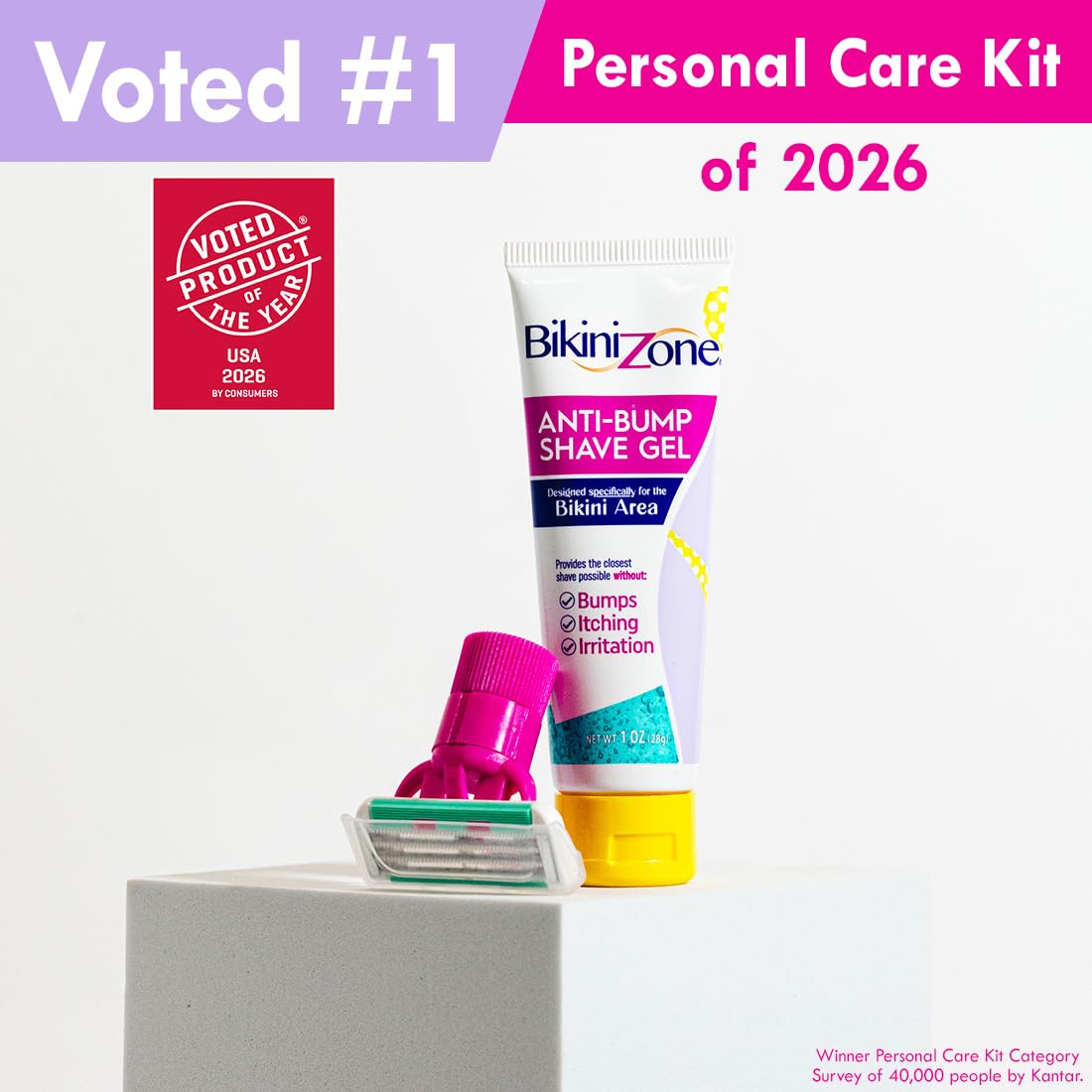 Bikini Zone Flow Razor 1 oz Anti-Bump Shave Gel Refills, 3 Ct | Replacement 1 oz Bikini Zone Anti-Bump Shave Gels for the Flow Razor. Attach, shave, & go with the all-in-one travel razor.