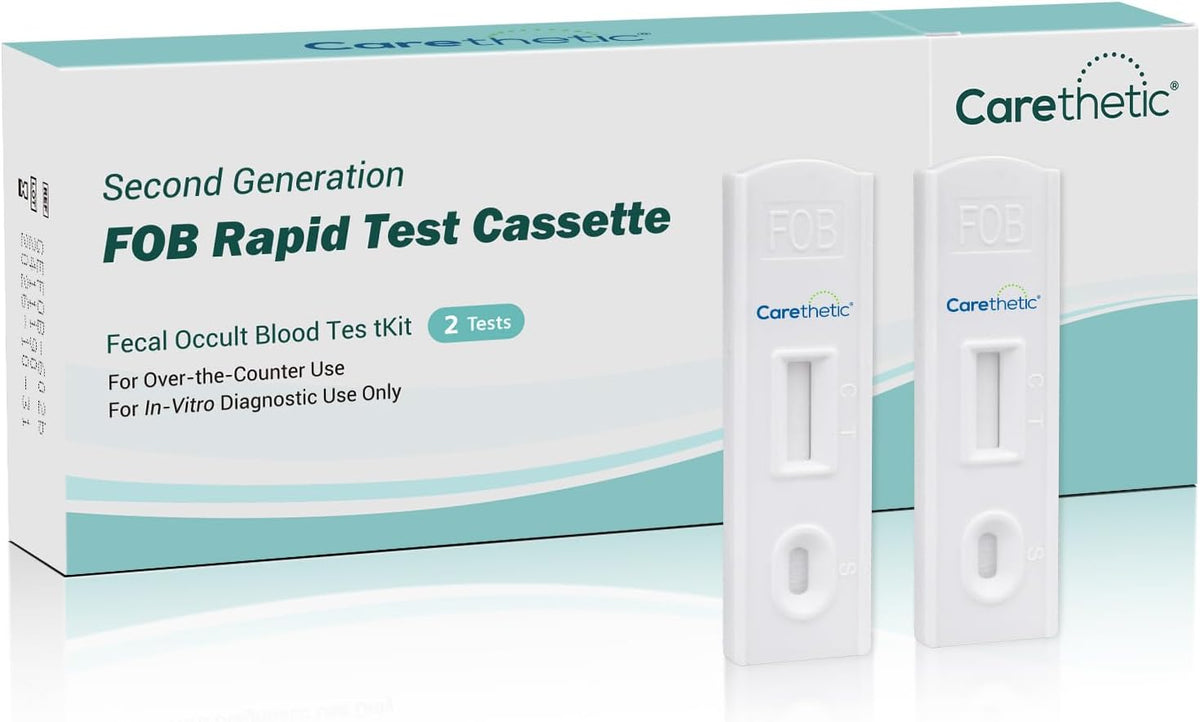 Carethetic Immunochemical Fecal Occult Blood (iFOB) Screening Kit - Easy-to-Use at Home Colorectal Health Test (2 Pack)