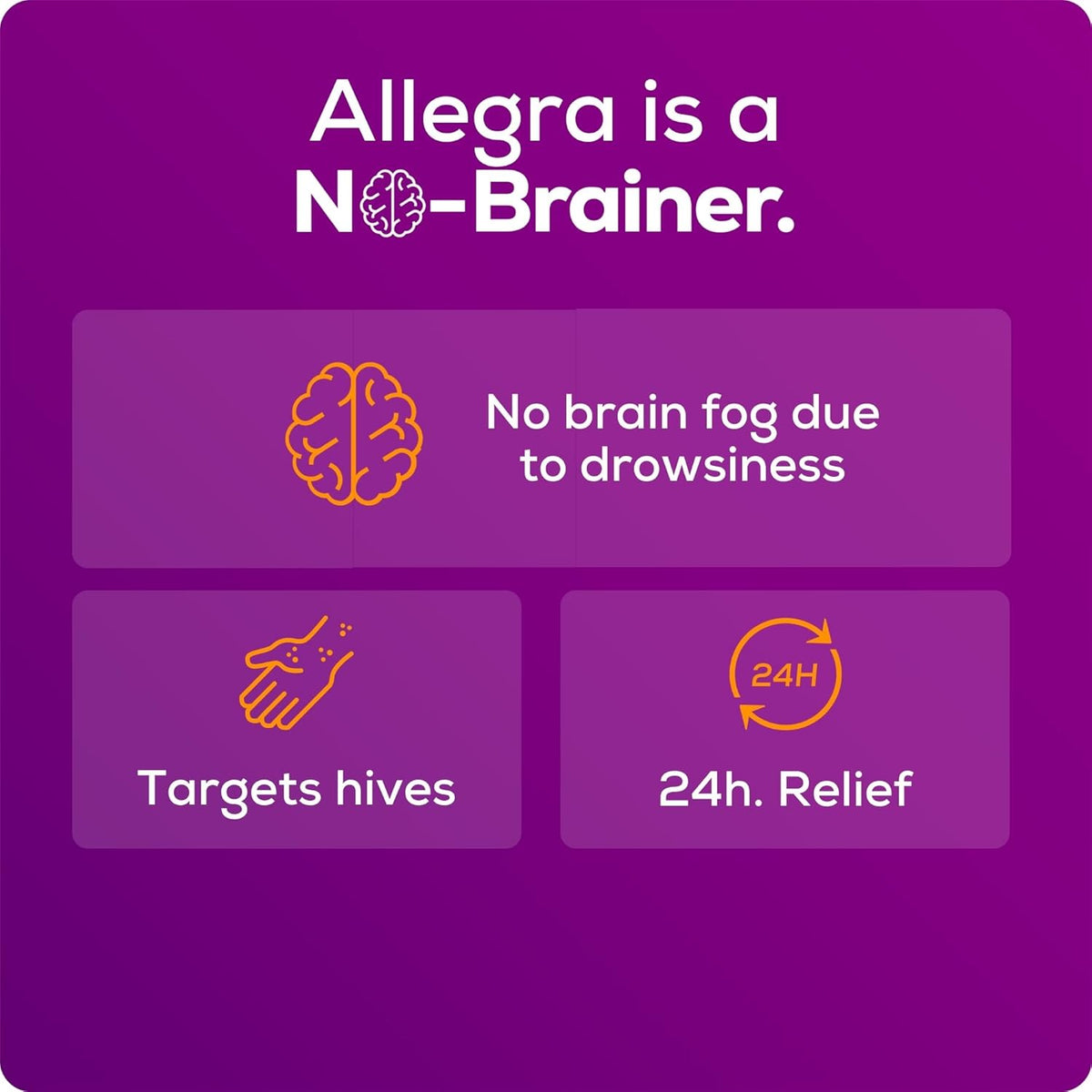 Allegra Adult Hives Antihistamine, Non-Drowsy, 24-Hour Tablets, 30-Count | Non-drowsy relief of itch due to hives medicine, 180 mg fexofenadine HCI pill, reduces hives when there are flare-ups