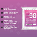 Seroflora Disposable Vaginal Cream Applicators - Fits Premarin, Estrace, Preseed and Most OTC Gels, Lubricants, and Creams - Threaded End, Comfort Tip, and Dosage Markings (30 Pack) Made in USA.