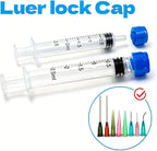30 Pack 2.5mL Luer Lock Syringes without Needle - Sterile & Individually Wrapped, 2.5cc Syringe with Cap, Industrial & Lab Use
