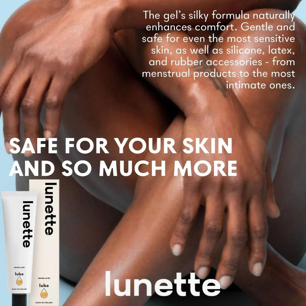Lunette Water-Based Lube pH Balanced Personal Lubricant for Men, Women & Couples - Vaginal & Anal Lube, Easy Clean-Up, Toy Friendly, Condom Safe, lubricant for Menstrual Cups, Discs, 100ml 3.4 Fl Oz