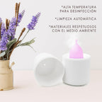Menstrual Cup with Steam Sterilizer with 2 Reusable L/S Medical Silicone Cups