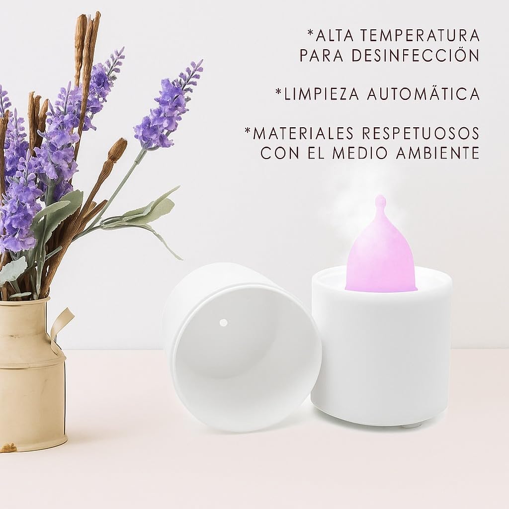 Menstrual Cup with Steam Sterilizer with 2 Reusable L/S Medical Silicone Cups
