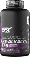 EFX Sports Kre-Alkalyn EFX | pH Correct Creatine Monohydrate Pill Supplement | Strength, Muscle Growth & Performance | 120 Servings, 240 Capsules