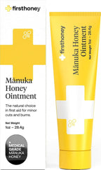 First Honey Wound Healing Ointment [ 1oz - 28.4g ] | 100% Active Leptospermum | Fast Relief & Skin Repair | Manuka Honey from New Zealand | Antibiotic Free Burn Care, Scar Gel, Dressing Aid