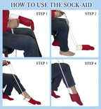RMS Deluxe Sock Aid - Socks Helper with Foam Handles for Regular Socks | Help put on socks without bending, an independent dressing aid for limited mobility