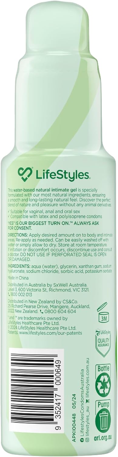 LifeStyles Ultra Natural Water-Based Lubricant 100ml