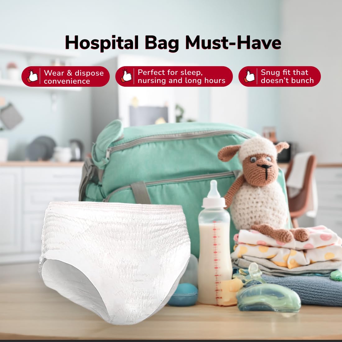 Be Me Maternity Disposable Underwear – Pack of 7| Postpartum Underwear| Ultra Absorbent & Rash-Free Comfort| Post-Delivery Disposable Panties - L-XL