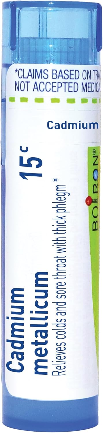Boiron Cadmium Metallicum 15C for Colds & Sore Throats with Phlegm - 80 Pellets