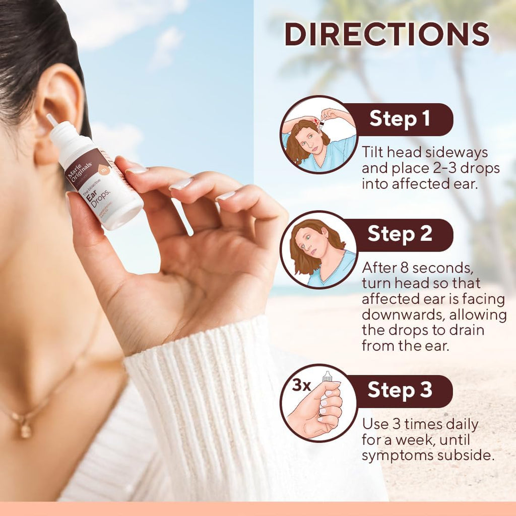 Marie Originals Natural Ear Drops for Ear Cleaning, Adults & Kids, 0.5 oz | Ear cleaning drops for dry, itchy ears and everyday ear care; plant-based formula ideal for adults, kids and swimmers