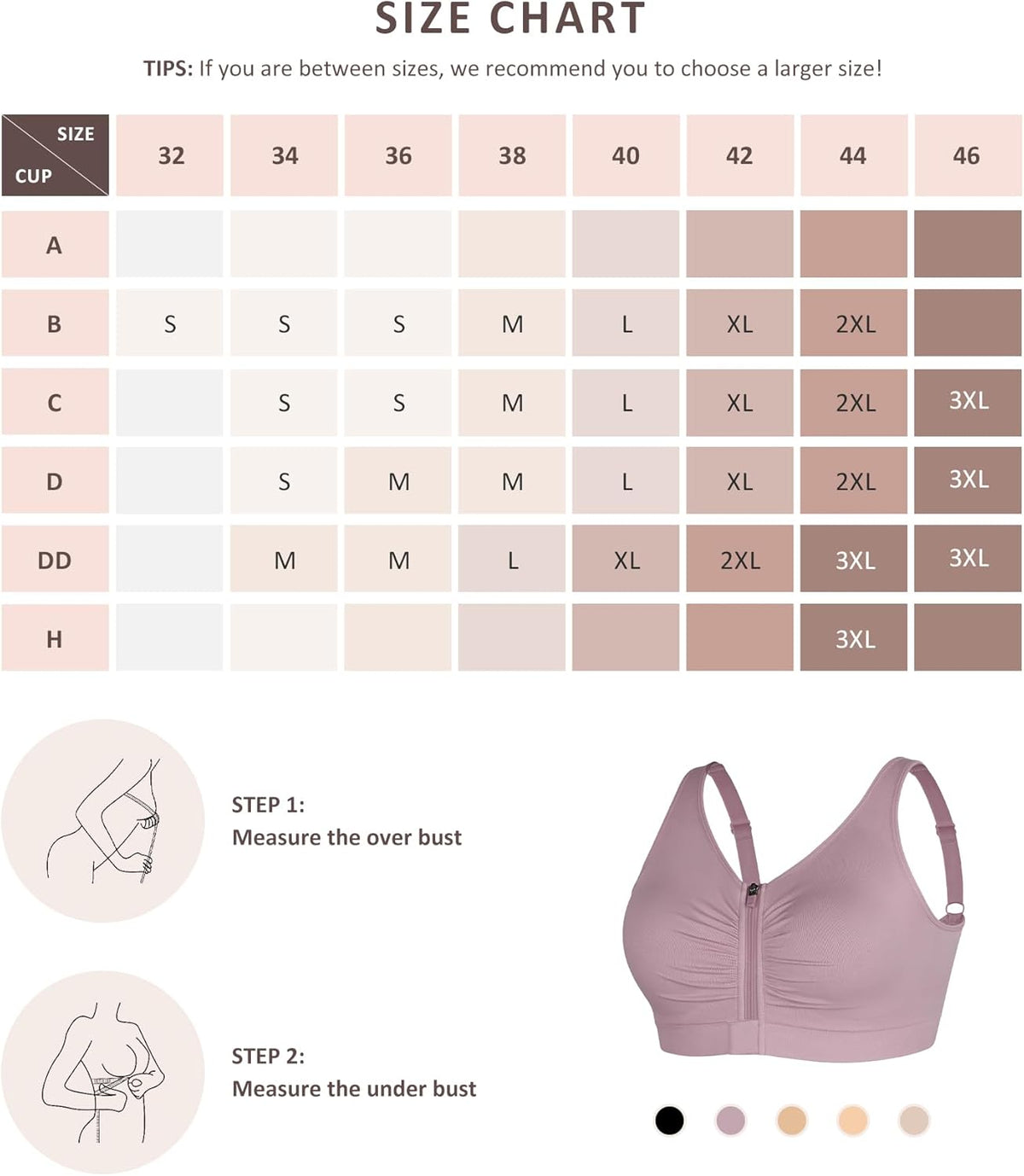 FeelinGirl Zip Front Closure Bras for Women No Underwire Compression Post Surgery Bra with Wide Adjustable Straps