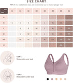 FeelinGirl Zip Front Closure Bras for Women No Underwire Compression Post Surgery Bra with Wide Adjustable Straps