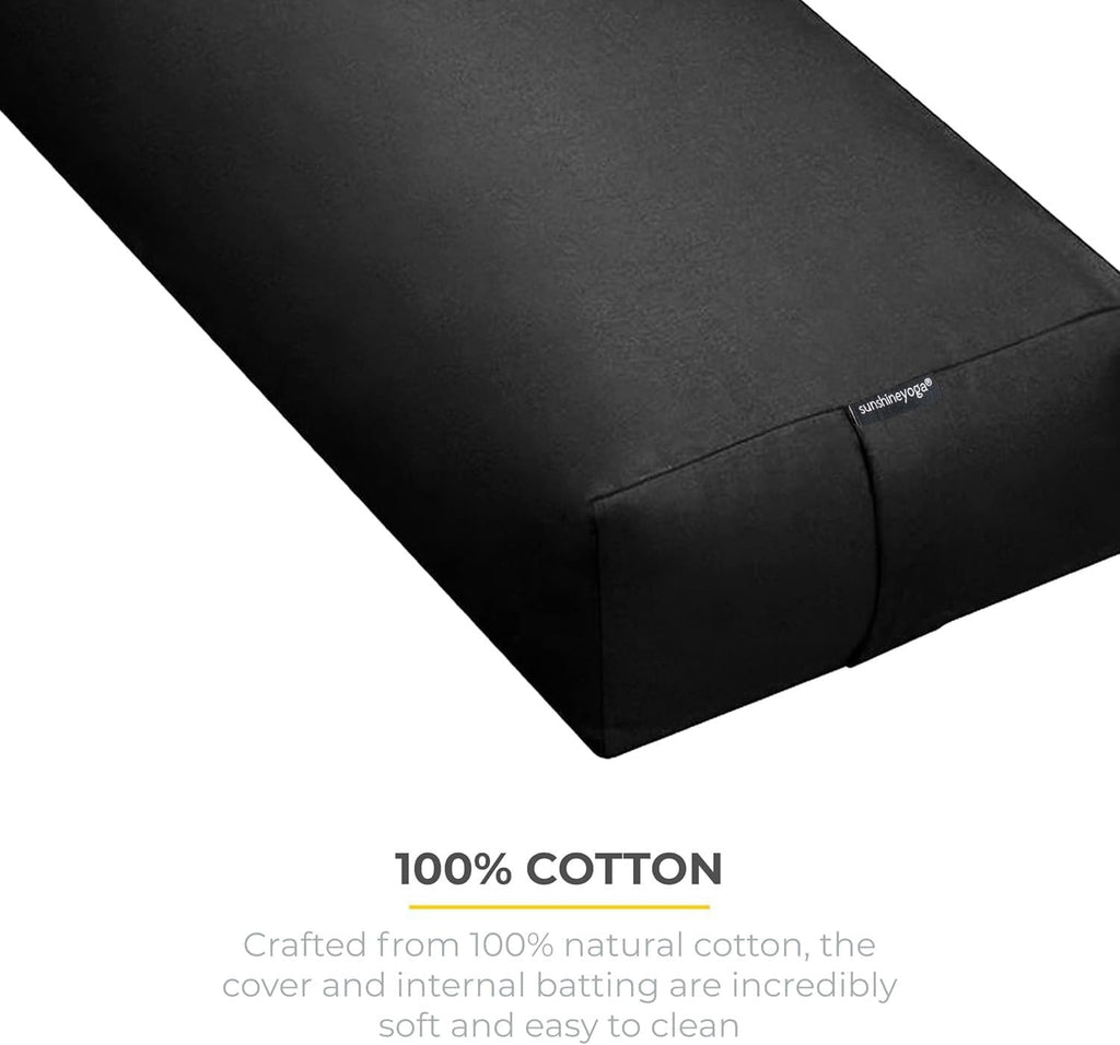 Firm Large Yoga Bolster, 24x12x6in