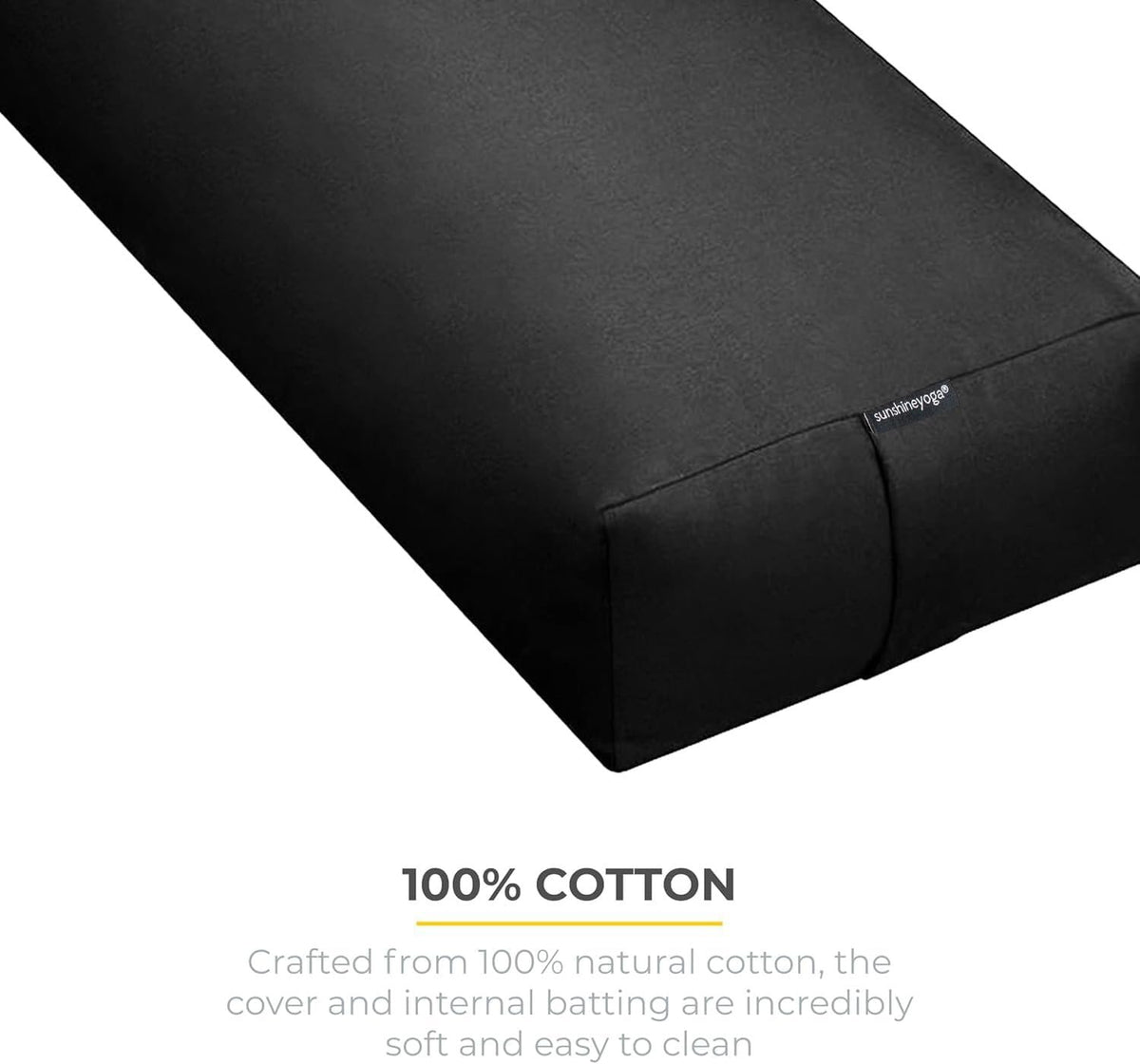 Firm Large Yoga Bolster, 24x12x6in