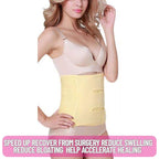 JERN Abdominal Surgical Binder Wrap for Stomach Post Surgery Compression C section Postpartum Support Recovery after Hysterectomy Belly Band (Yellow, Extra Large)