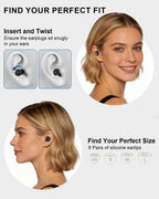 Noise Cancelling Ear Plugs for Sleeping, Adjustable Concert Earplugs for Hearing Protection with 8 PCS Soft Silicone Reusable 35 db Earplugs for Work Snoring Blocking with Portable Travel Case