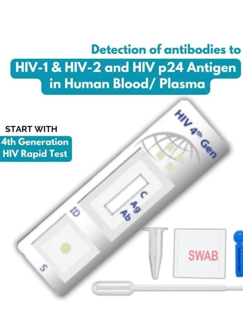 HIV 4th generation. Rapid home Self test kit. (Pack of 1)