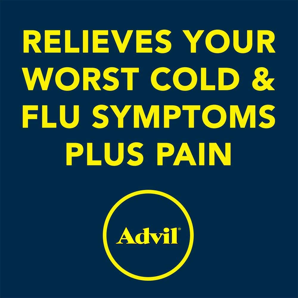 Advil Cold & Flu, Ibuprofen 200mg, Pain Relief, 50 Tablets