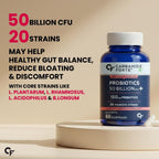 Carbamide Forte Probiotics Supplement 50 Billion CFU Gut Health Supplements with Probiotic | Gut Cleanse with Prebiotics and Probiotics – 60 Capsules