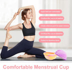 2 Pieces Menstrual Disc, Reusable Menstrual Cup, Mens-trual Silicone Cup for Sports and Swimming (S+L)
