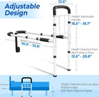 Bed Rails for Elderly Adults Safety, 350 LB Capacity, Model GS07 | ASTM Approved, Adjustable Bed Cane with Non-Slip Grip & Storage Bag, Tool-Free Bed Assist Rails for Seniors & Post Surgery