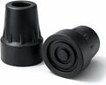 Vive Cane Tips (Set of 2) - Heavy Duty 3/4 inch Replacement Rubber Foot | Black Attachment Base Grip - Accessories for Walking and Standing Stick - Durable End for Women, Men, Seniors, Elderly