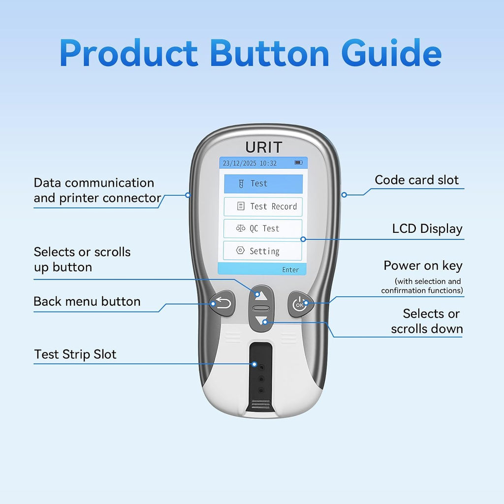 Home Cholesterol Test Kit, 8 in 1 Cholesterol Test Kit with 10 Test Strips for Home Use