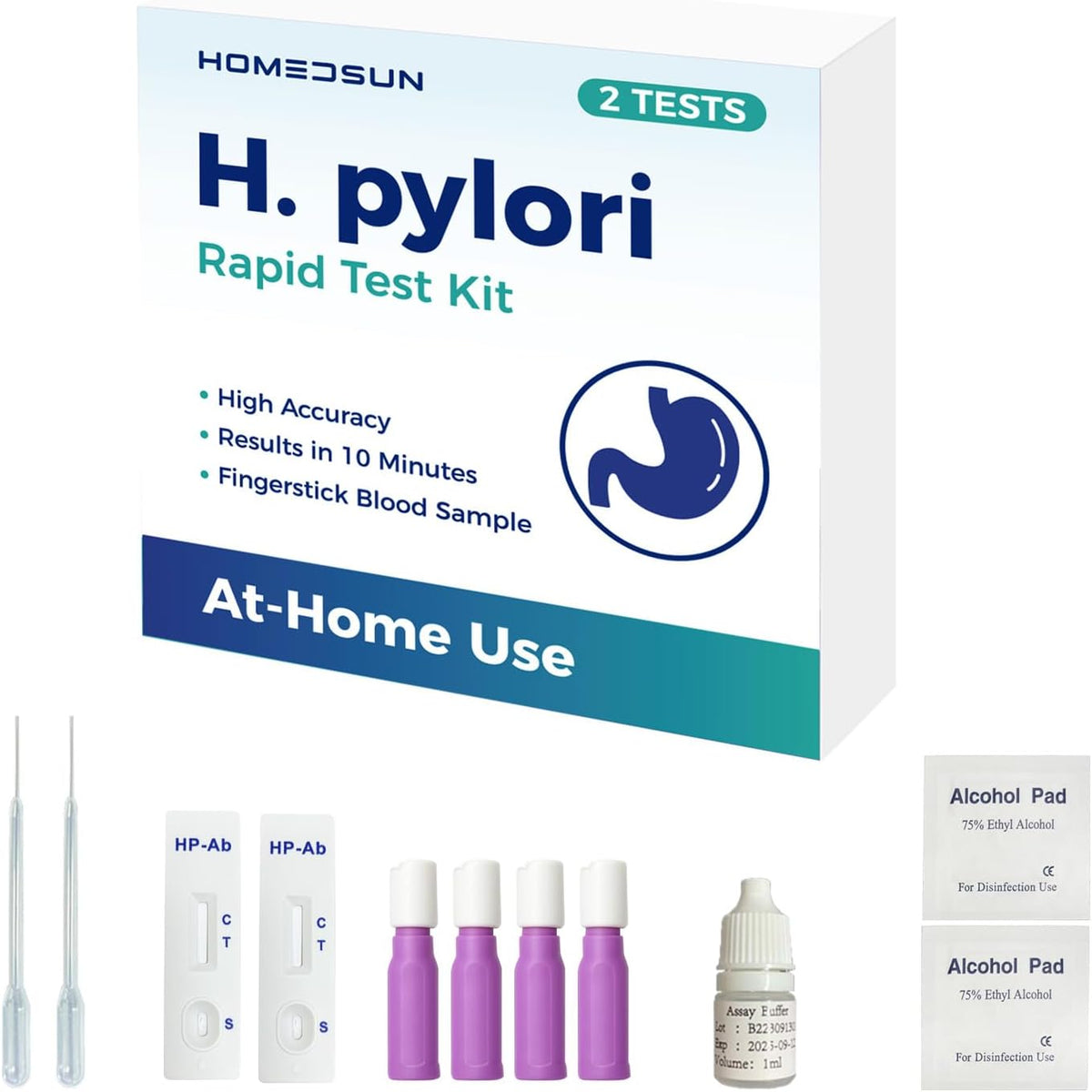 H. Pylori Antibody Test Kit Rapid at-Home Blood Test for Helicobacter Pylori Detection Easy to Use Non-Invasive Quick Results