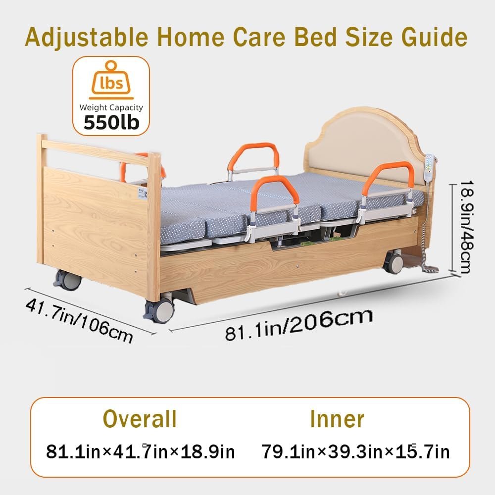 Falluk 90° Rotating Electric Home Care Bed
