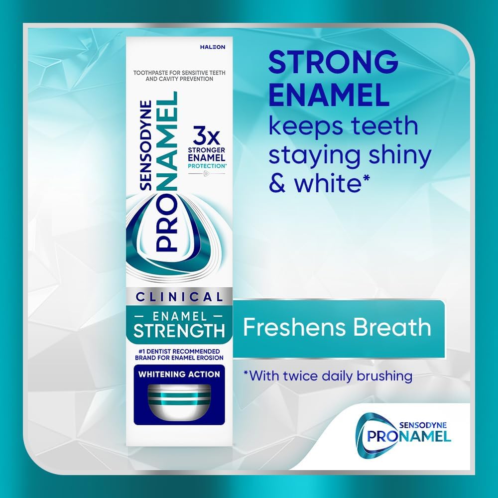 Sensodyne Pronamel Clinical Enamel Strengthening Toothpaste, Whitening Action, 3.4 oz (3 Pack)