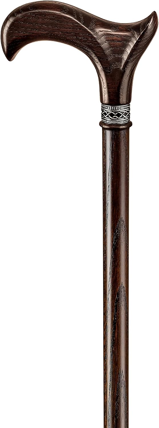 Asterom Handcrafted Walking Cane, Stylish Wooden Canes for Men, Oak Wood