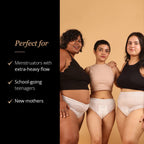 Carmesi Disposable Leak Proof Underwear for Women | Ultra-Absorbent, Rash-Free & Comfortable | Secure Fit for Heavy Flow & Overnight Protection | Size XL-XXL, Waist 37-46 in (4 Count)