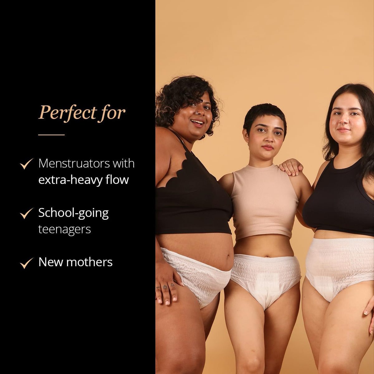 Carmesi Disposable Leak Proof Underwear for Women | Ultra-Absorbent, Rash-Free & Comfortable | Secure Fit for Heavy Flow & Overnight Protection | Size XL-XXL, Waist 37-46 in (4 Count)