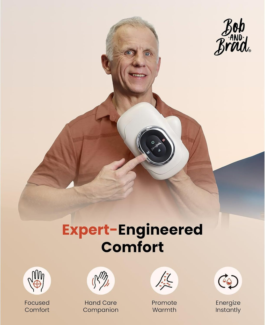 BOB AND BRAD Hand Massager with Heat and Compression, Individual Fingers