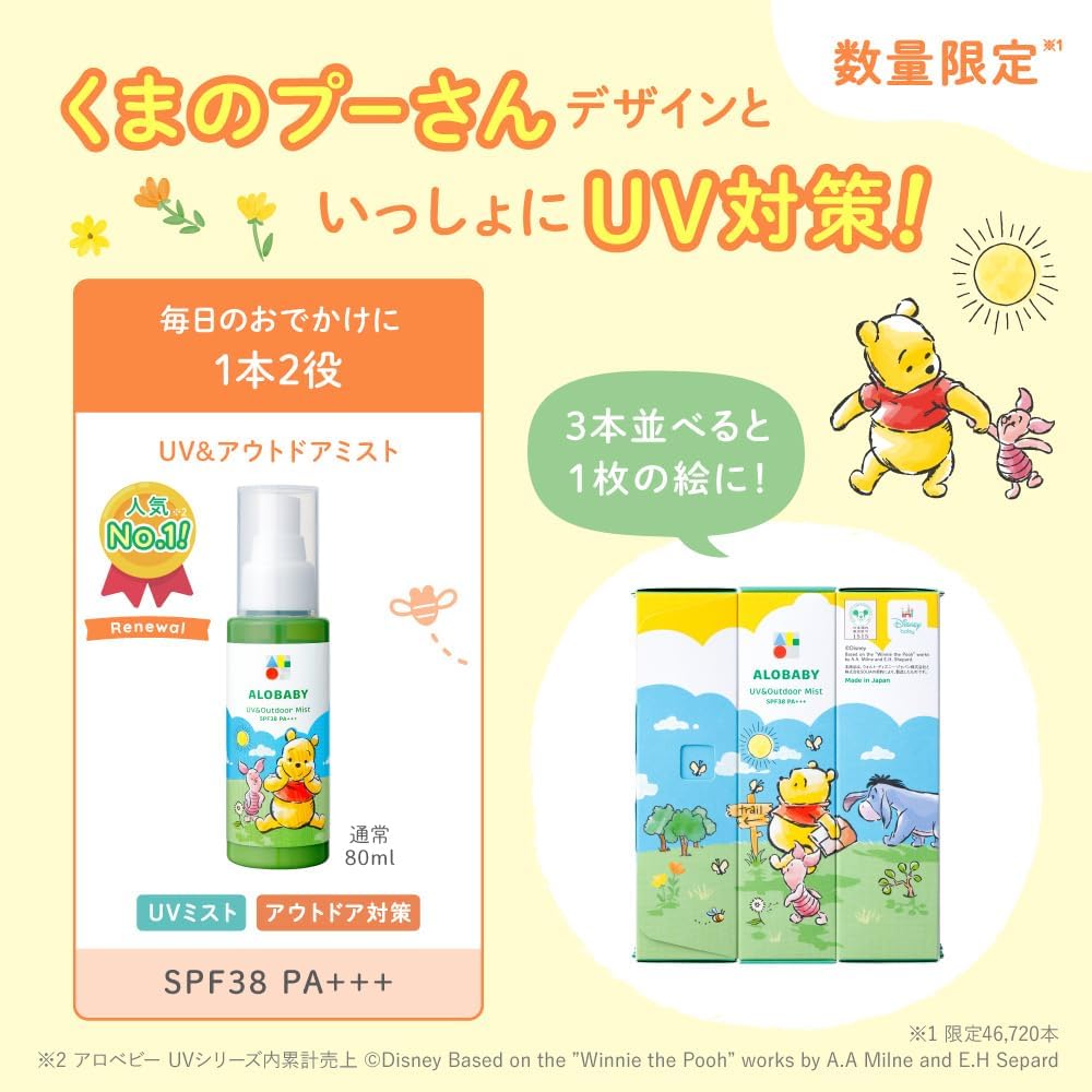 ALOBABY UV Skin Care Moisturizers Organic Large Pack 80ml 380ml