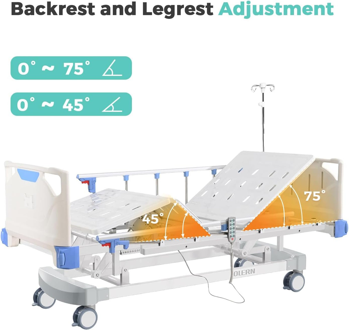 Premium 3 Function Full Electric Hospital Bed,Adjustable Medical Bed