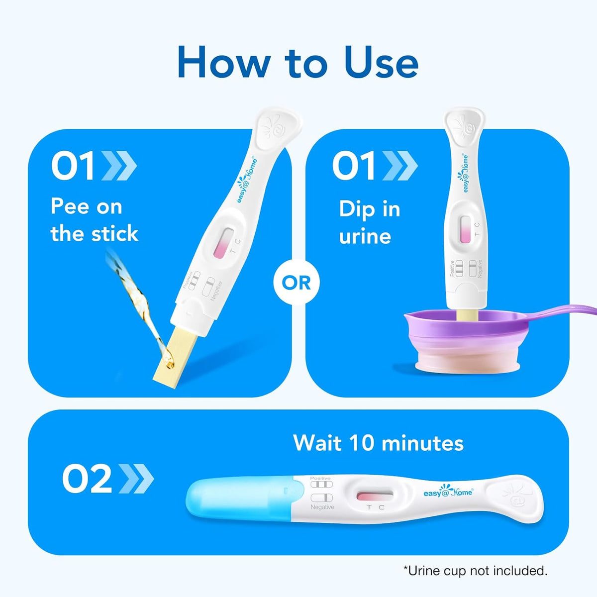 Easy@Home FSH Test Kit for Women - At-Home Hormone & Cycle Tracking with Premom App | Midstream Urine Test for Female Hormone Tracking | Reliable & Quick Results | 5 Tests