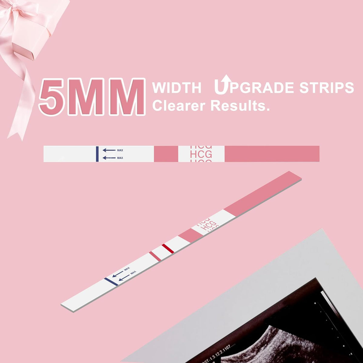 Pregnancy Test Strips with Urine Cups, hCG Detection Home Pregnancy Tests, Sensitive & Over 99% Accurate, 20 Count Individually Wrapped, Rapid hCG Test Strips, 5mm Wider 25mIU/mL