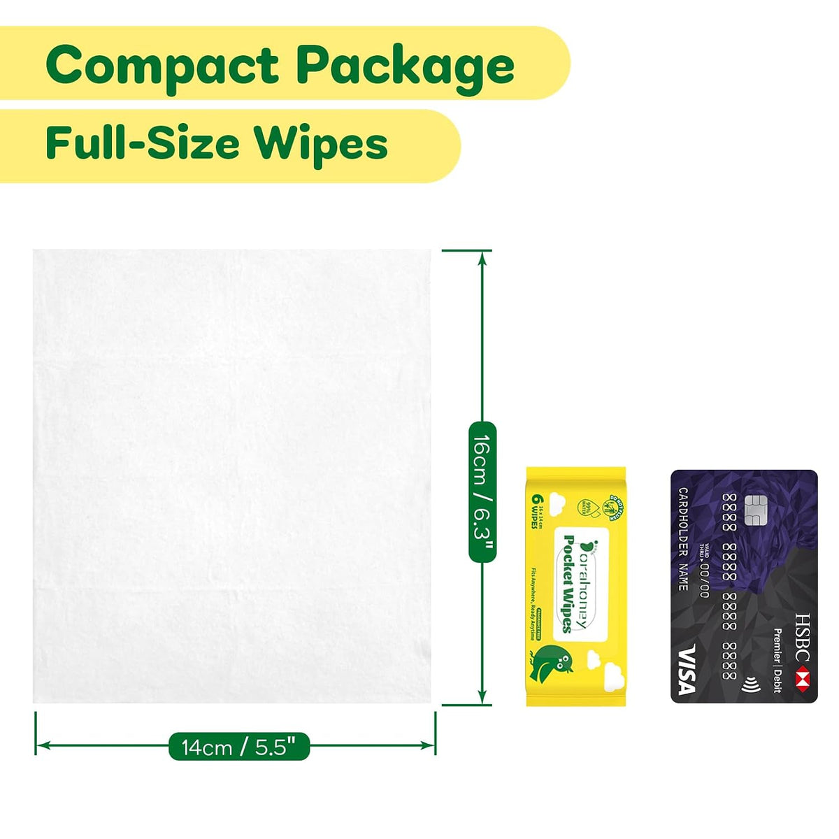 Unscented Travel Wet Wipes, 99% Purified Water Mini Wipes for Sensitive Skin, Hypoallergenic & Plastic-Free Pocket Wipes, 144 Count (24 Packs of 6)