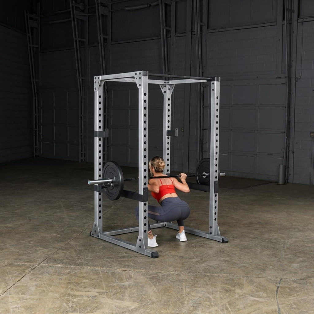 Body-Solid (GPR378 Power Rack - Heavy-Duty Steel Squat Cage with Adjustable Safety Bars and Chin-Up Bar for Home and Light Commercial Gym