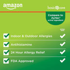 Amazon Basic Care All Day Allergy, Cetirizine Hydrochloride Tablets, 10 mg, 24-Hour Relief for Allergy, 300 Count (Packaging may vary)